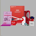 Audi 12.12 Promotion Materials With Red Packaging Calendar And Festive Design Elements 3d model