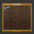 Fender Vintage Amplifier With Wooden Frame Brown Grill Cloth And Control Knobs As Electronic Appliance