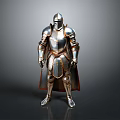Medieval Metal Full Body Armor With Helmet Chest Plate And Red Cape