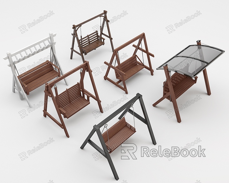 Modern Outdoor Swing Courtyard Swing Solid Wood Swing Chair Hanging Chair Outdoor Rocking Chair model