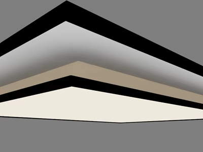 Modern LED Ceiling Light with Geometric Layered Design in Black White and Beige 3d model