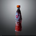 Mirinda Red Fruit Flavored Soda Bottle Featuring Orange Cap And Label