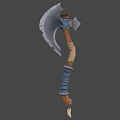 Handcrafted Axe With Sharp Metal Head Wooden Handle And Leather Wrapped Grip Design