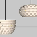Modern White Pendant Lights With Hollow Pattern Design For Interior Decor 3d model