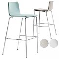 Modern Bar Stools With Sleek Metal Frame And Multiple Color Choices 3d model