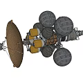 Industrial Equipment With Metallic Spheres Yellow Components Dish Antenna And Connecting Structures