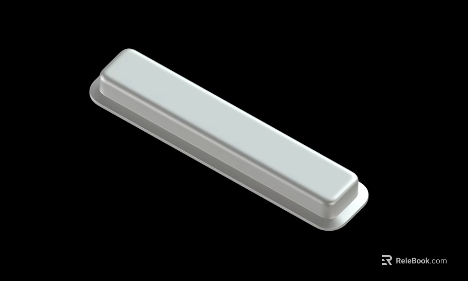 Sleek White Long Rectangular Minimalist Object With Smooth Surface On Black Background 3d model 