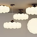Modern Cloud Shaped Ceiling Lights With White Lampshade Black Base And Soft Glow