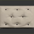 Elegant White Tufted Ottoman With Soft Upholstered Seat And Wooden Legs
