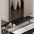 Modern Elegant Bathroom Interior With Toilet Vanity And Bathtub