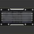 Transparent Elongated Skylight Panel With Black White Frame Metal Components And Cloud View