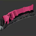 Stylish Pink And Black Hair Hoop With Decorative Bow And Silver Bell