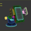 Stable Dark Green Computer Stand With Suction Cup Base And Adjustable Design