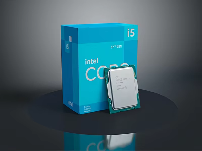 Intel Core i5 Processor Computer Component with Original Packaging Box 3d model