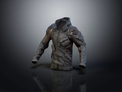 Hooded Tactical Jacket With Multiple Pockets Patches And Camouflage Design 3d model