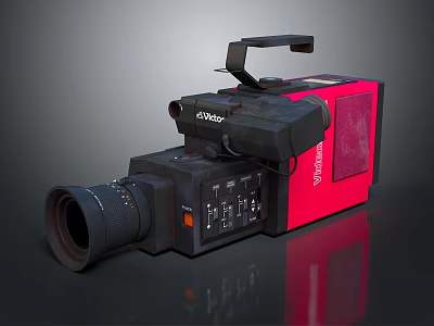 Digital Video Camera DV1200 Red Black Body Classic Design For Digital Recording 3d model