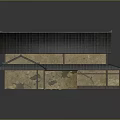 Traditional Architecture Design With Black Tile Roof Yellow Walls And Round Doorway