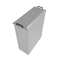 Sturdy Gray Industrial Metal Box With Black Handles And Secure Lid