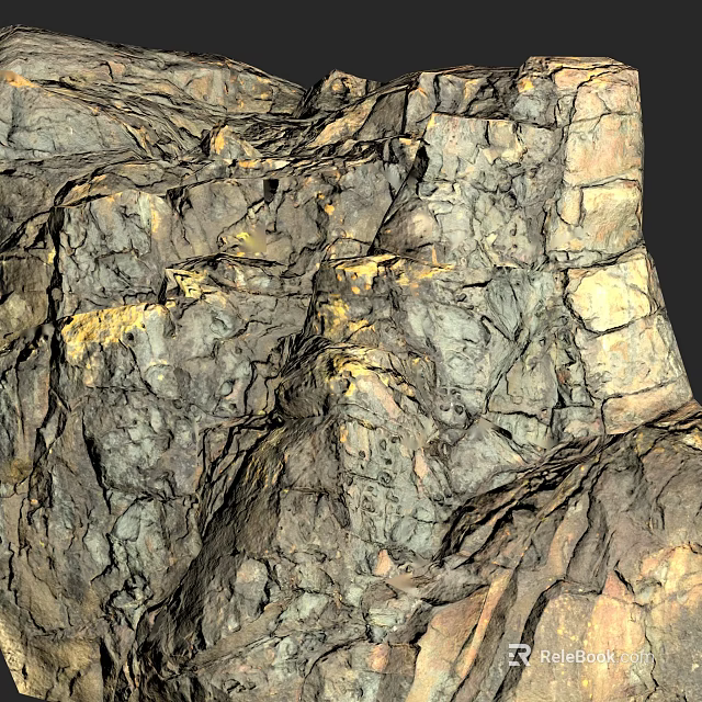 Rural Landscape Featuring Natural Rock Texture And Rough Stone Surface In Countryside 3d model 