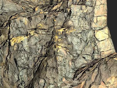 Rural Landscape Featuring Natural Rock Texture And Rough Stone Surface In Countryside 3d model
