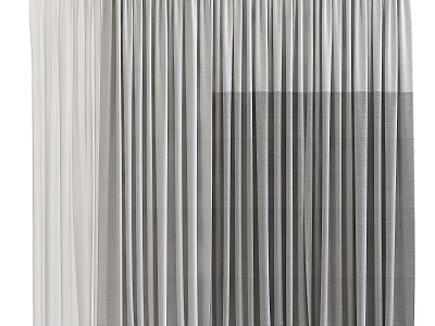 Modern Textured Curtains With Layered Neutral Tones And Elegant Drapery 3d model