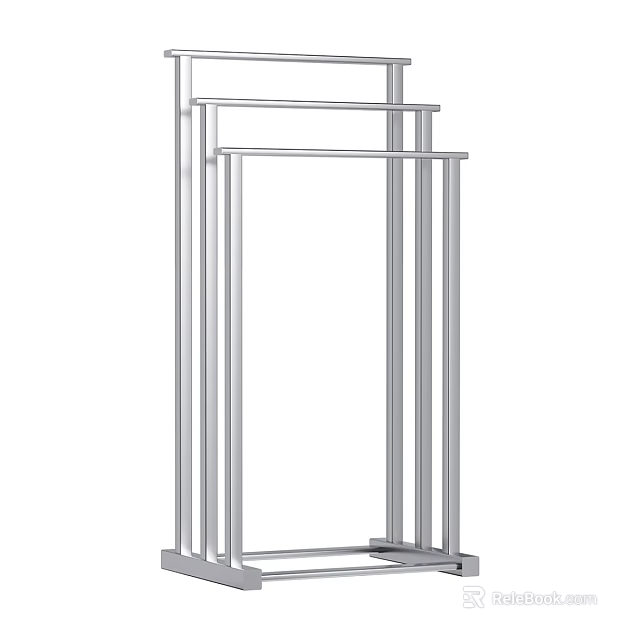 Modern Metal Freestanding Clothes Rack With Minimalist Structure And Durable Hanging Bar 3d model 