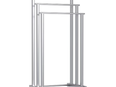 Modern Metal Freestanding Clothes Rack With Minimalist Structure And Durable Hanging Bar 3d model