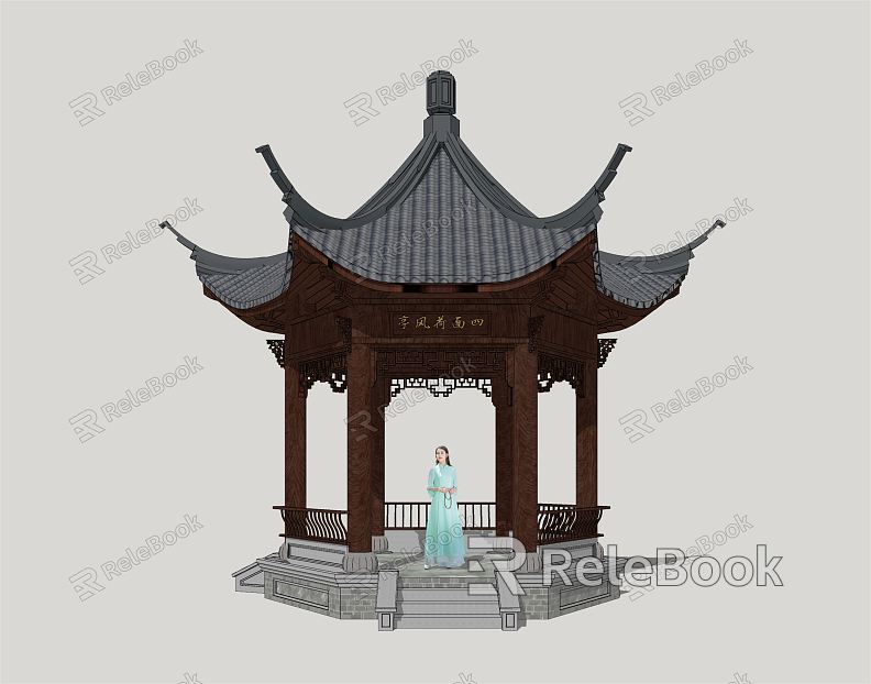 Chinese Pavilion Garden Pavilion model