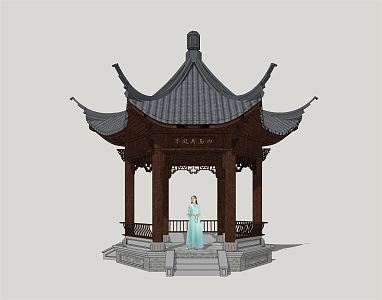 Chinese Pavilion Garden Pavilion 3d model