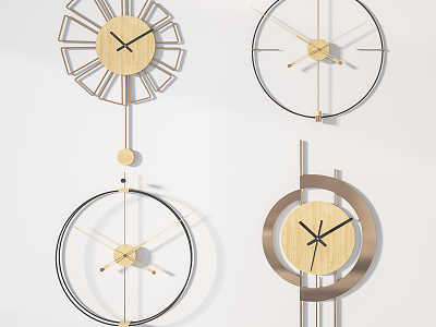 Light Luxury Clock Metal Wall Clock Combination model