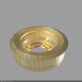 Detailed Golden Circular Multi Layered Architectural Ring Structure Design Model
