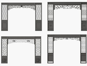 New Chinese door arch plat 3d model