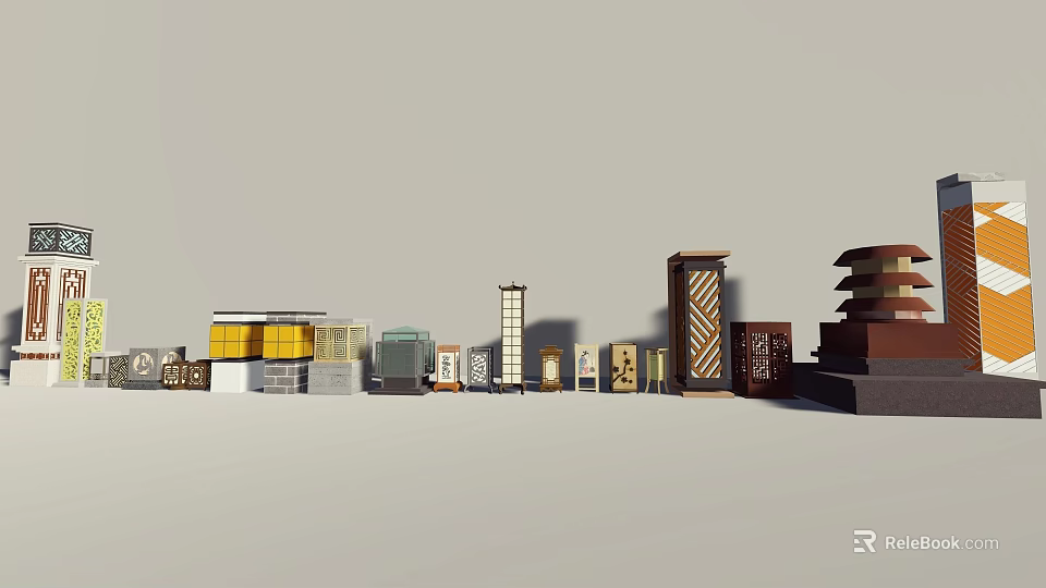 Modern Outdoor Lights With Various Stylish Designs For Garden And Pathway Decor 3d model 