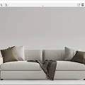 Modern double sofa multiplayer sofa 3d model
