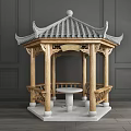 Chinese style pavilion ancient building pavilion courtyard pavilion 3d model