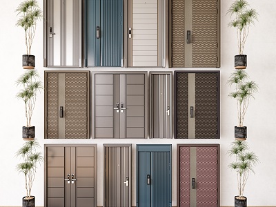 Home security door combination door combination door combination door combination electronic door single door wooden door metal door 3d model