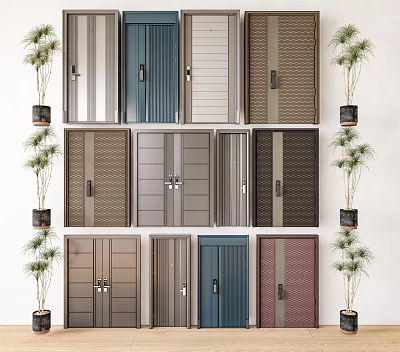Interior Display Of Security Doors In Various Styles And Colors 3d model Interior Display Of Security Doors In Various Styles And Colors 3d model