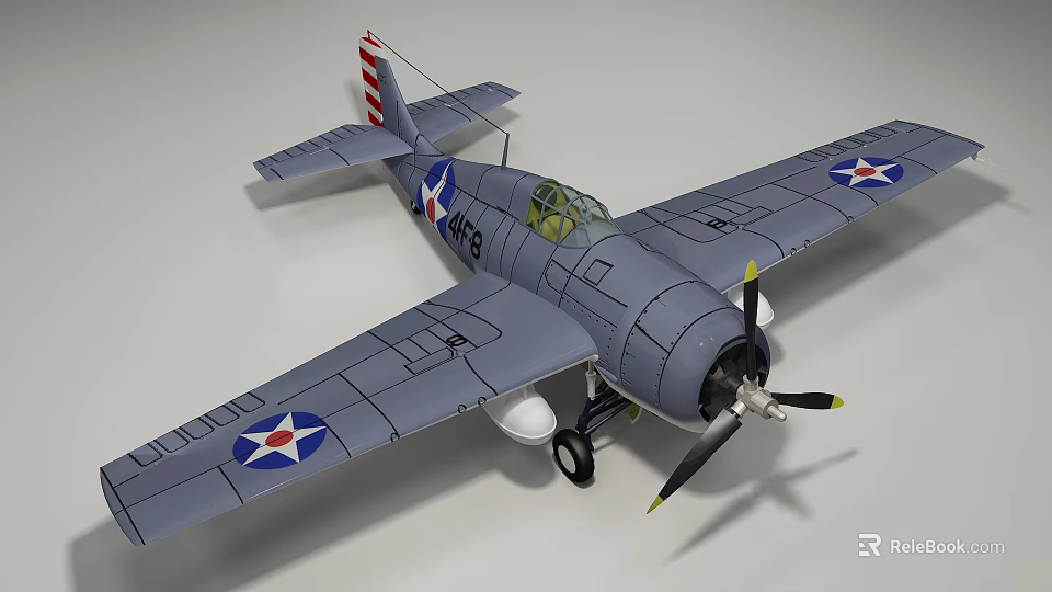 Vintage Gray Propeller Passenger Aircraft With Star Emblem On Wings And Cockpit 3d model 