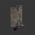 Ancient Architectural Ruins Featuring Gray Brick Walls Damaged Edges And Stone Column Structure 3d model