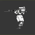Futuristic Mechanical Character With Sword And Jointed Legs As Sci Fi Creature 3d model
