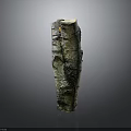 Wood Stone Decorative Column With Natural Bark Texture Green Brown Hues And Artistic Design