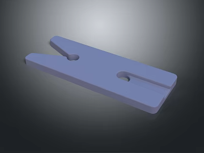 Blue Plastic Clothespin For Daily Household Use With Two Holes Design 3d model