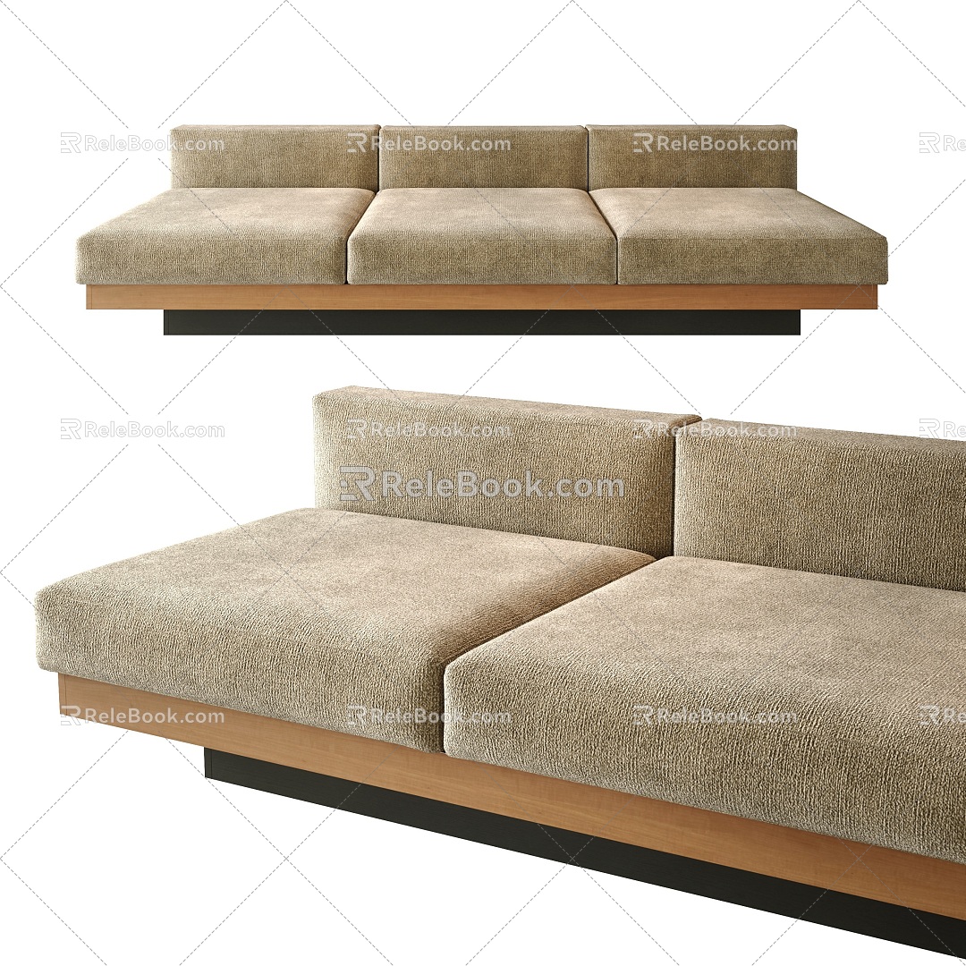 Multi-person sofa Minotti shaped sofa sofa sofa multi-person sofa 3d model