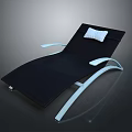 Modern Black Lounge Chair With White Cushion And Curved White Armrests Design