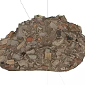 Mixed Stones and Wood Debris Pile for Construction Material Use