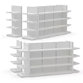 White Display Shelves With Multiple Adjustable Layers For Retail Store Use 3d model