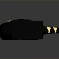 Game Movie Character Black Gold Gauntlet With Decorative Stripes And Golden Emblem Design