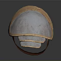 Helmet Shaped Metallic Household Item With Copper Trim And Silver Finish For Home Decor