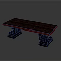 Traditional Dining Table With Dark Red Tabletop And Carved Wooden Legs