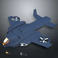 Dark Blue Streamlined Spacecraft With Propellers And Cockpit For Space Exploration 3d model
